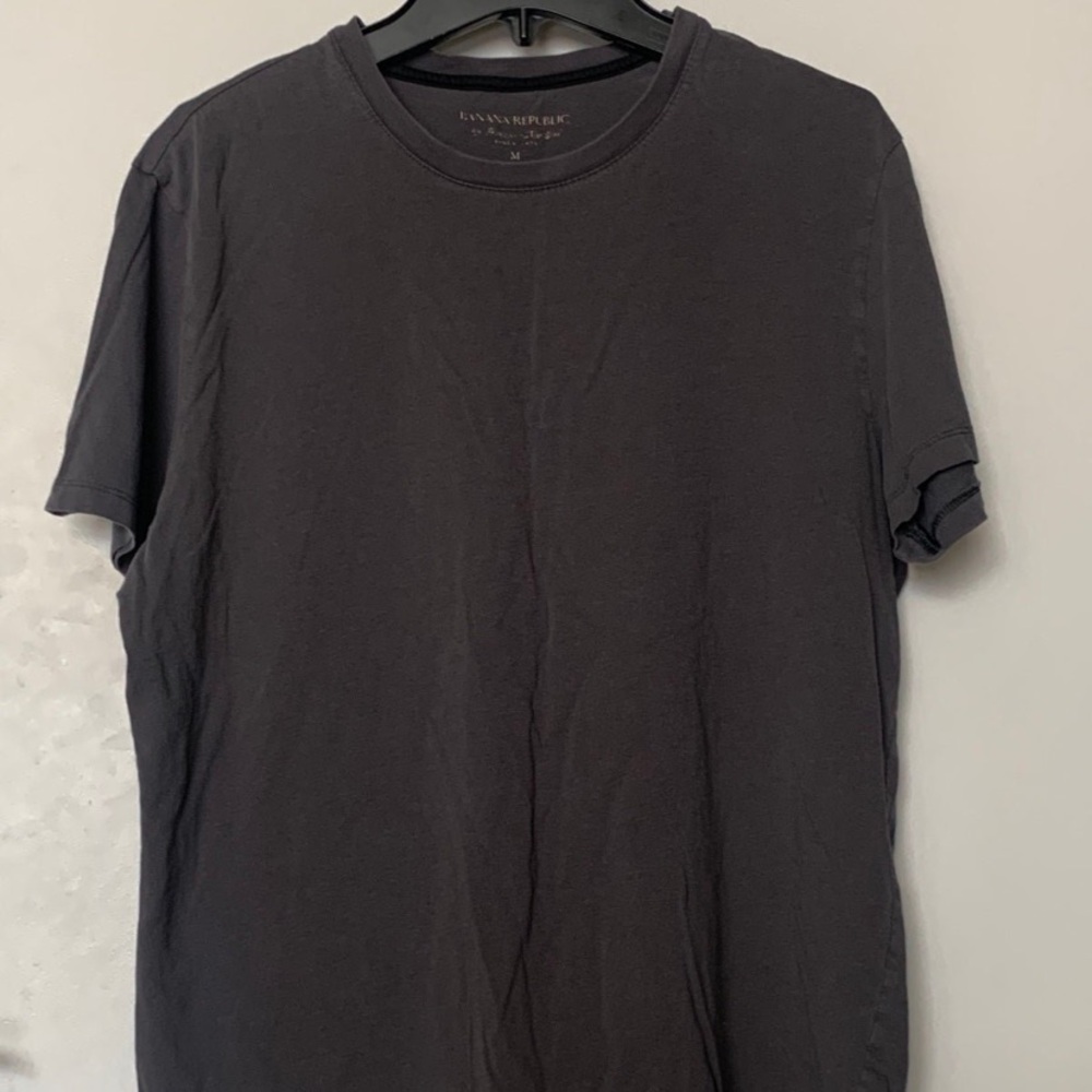Banana Republic Soft Crew cotton t-shirt solid gray men's M